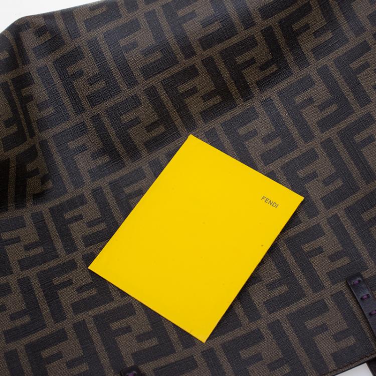 Pre Owned Fendi Brown Zucca Coated Canvas Spalmati Roll Shopper Tote