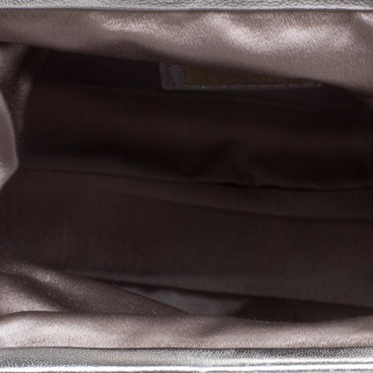 Pre Owned Fendi Cream Zucca Fabric Folded Clutch