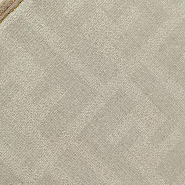 Pre Owned Fendi White Zucca Coated Canvas Zip Around Wallet