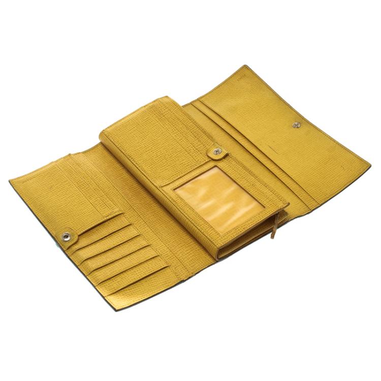 Pre Owned Fendi Tobacco Zucca Canvas Continental Flap Wallet