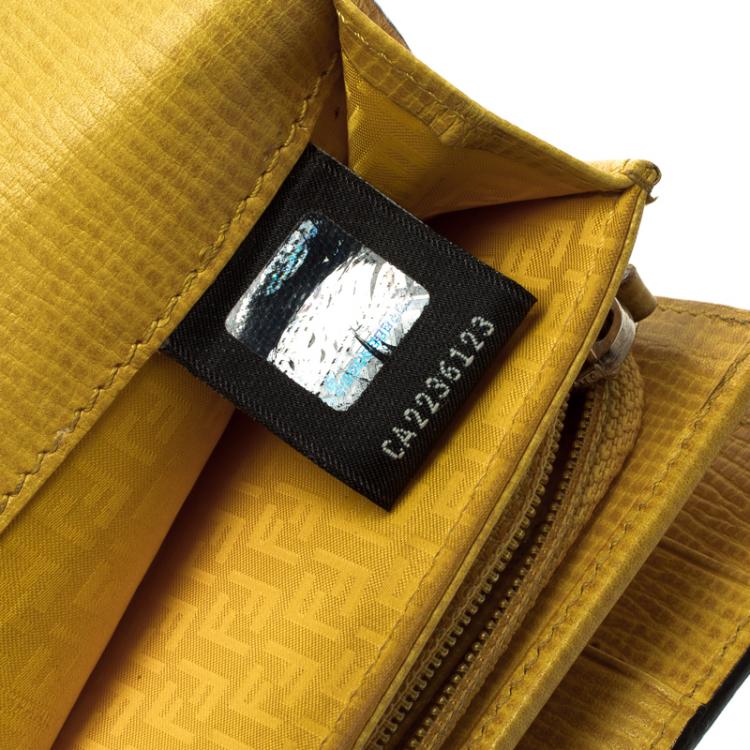 Pre Owned Fendi Tobacco Zucca Canvas Continental Flap Wallet
