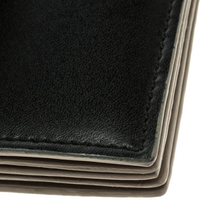 Pre Owned Fendi Black Leather Accordion Wallet 