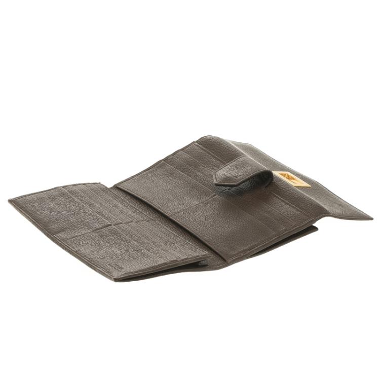 Pre Owned Fendi Brown Zucca Canvas and Leather Long Wallet
