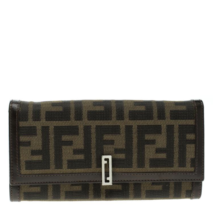 Fendi Tobacco Zucca Canvas Vintage Flap Wallet Fendi | The Luxury Closet