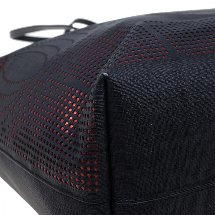 Pre Owned Fendi Black Zucca Canvas Dotted Roll Tote