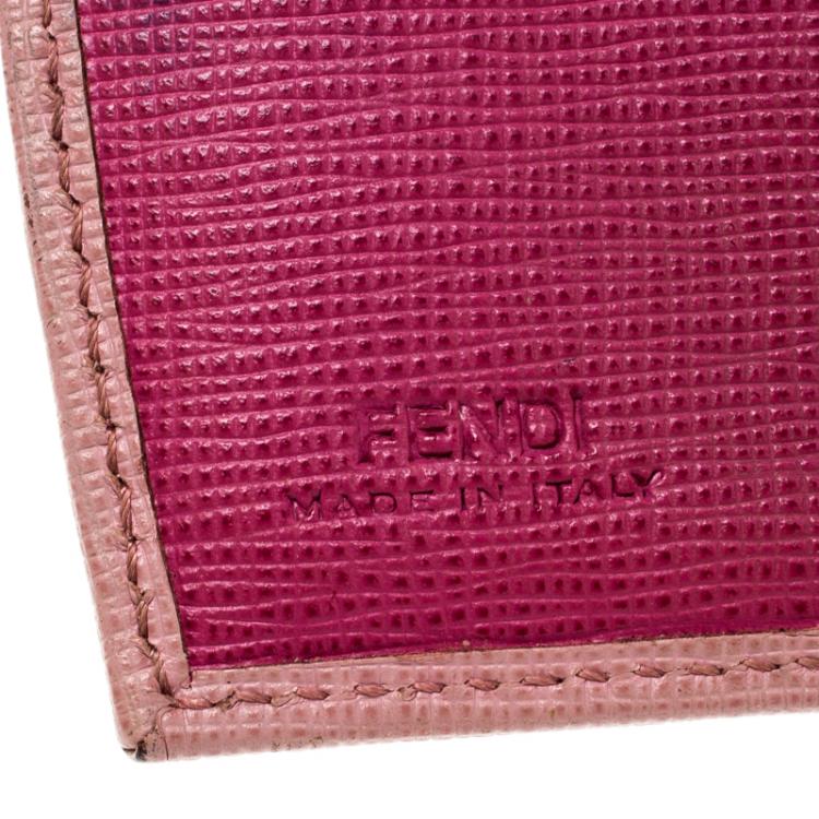 مملوكة مسبقًا Fendi Pink Leather Small Crayons Wallet