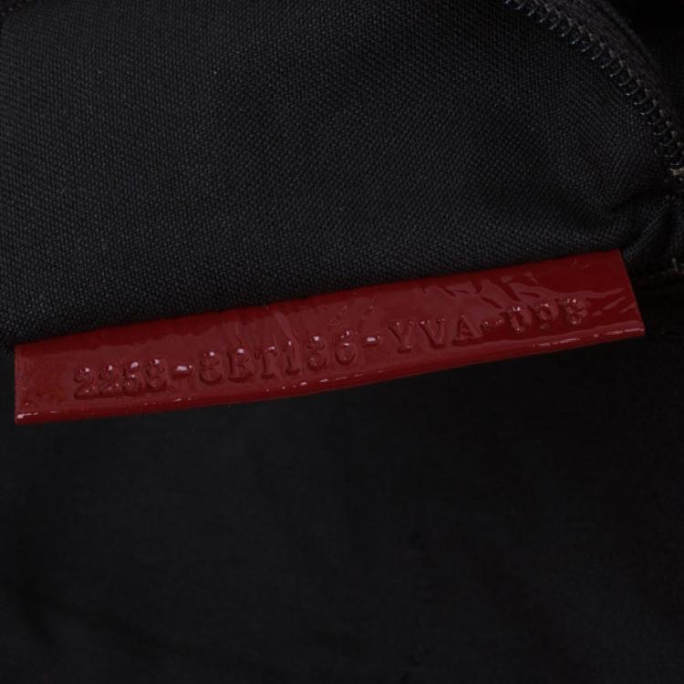 Pre Owned Fendi Red Patent Leather Logo Envelope Clutch