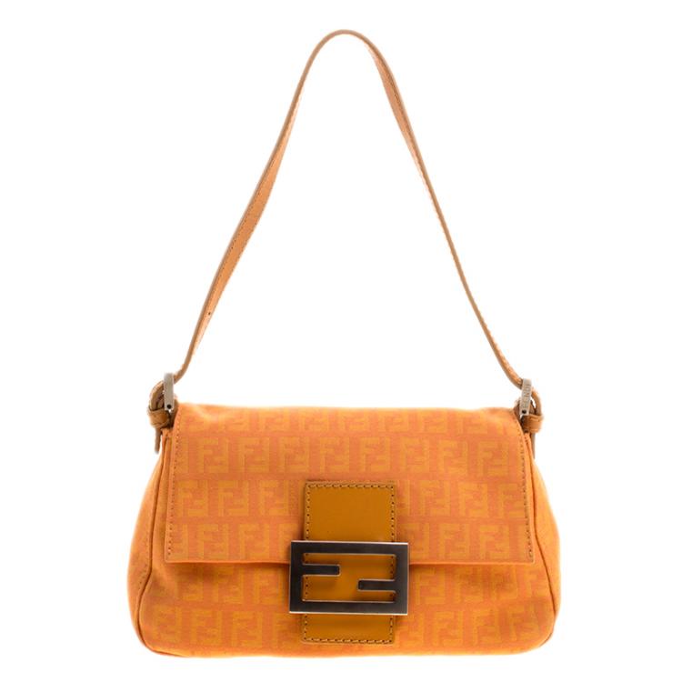Fendi Orange Zucchino Canvas Bag Fendi | TLC