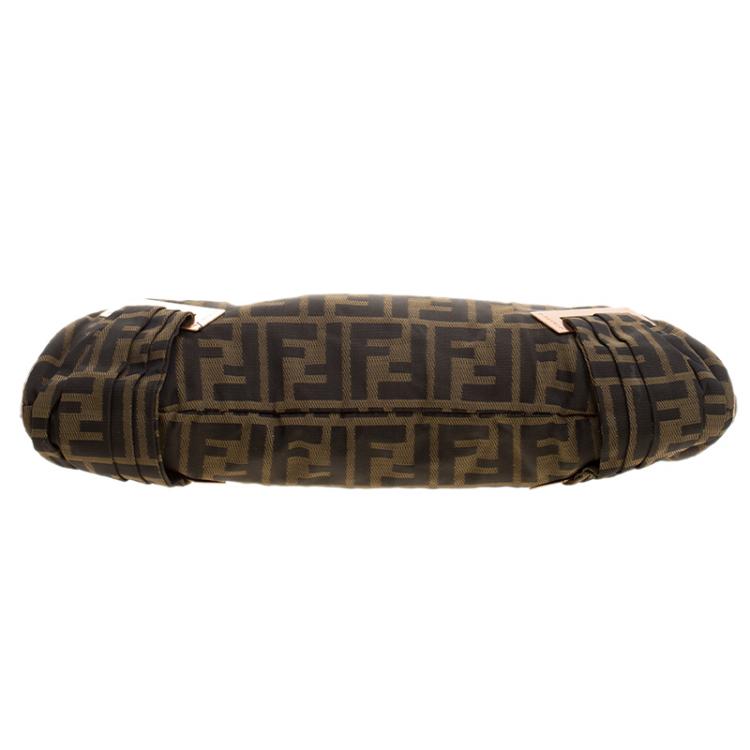 Pre Owned Fendi Tobacco Zucca Canvas Borsa Smile Clutch