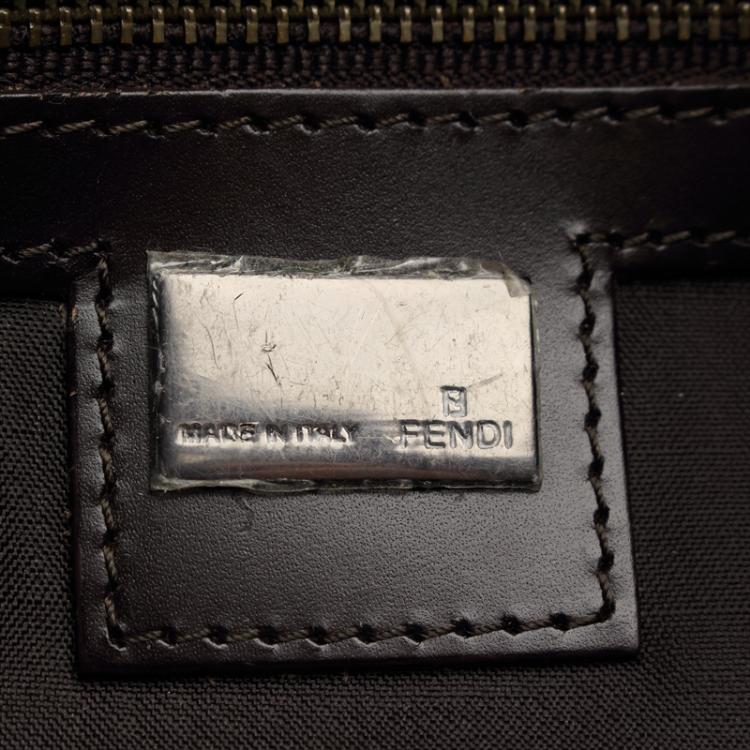 Pre Owned Fendi Tobacco Zucca Canvas Baguette Bag