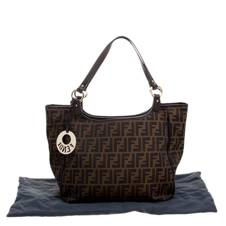 Pre Owned Fendi Tobacco Zucca Canvas Chef Shopper Tote