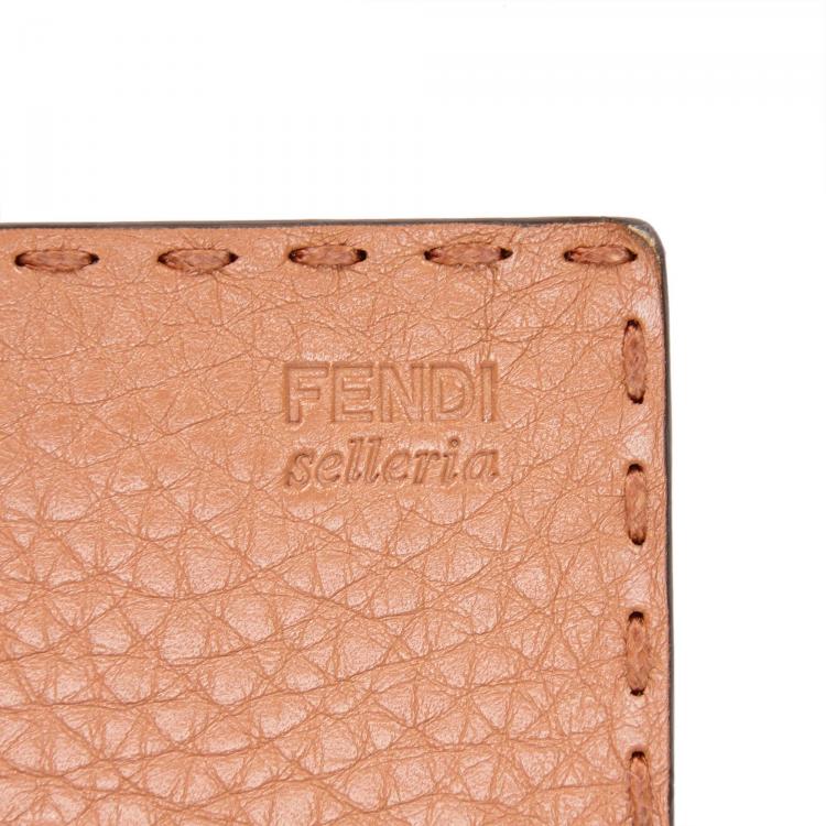 Pre Owned Fendi Brown Selleria Leather Card Holder