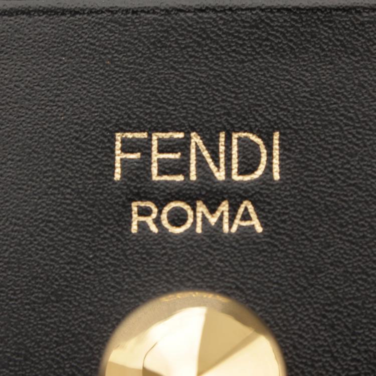 Pre Owned Fendi Black Leather Card Holder