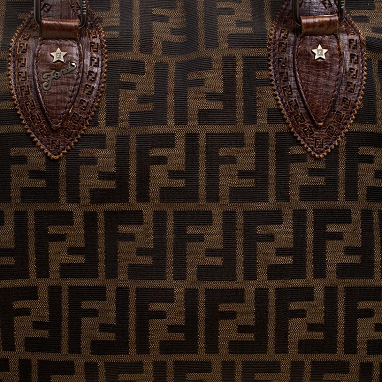 Pre Owned Fendi Brown Zucca Canvas Chef du Jour Satchel