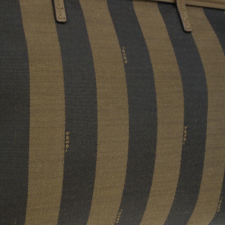 Pre Owned Fendi Brown Canvas Pequin Roll Tote