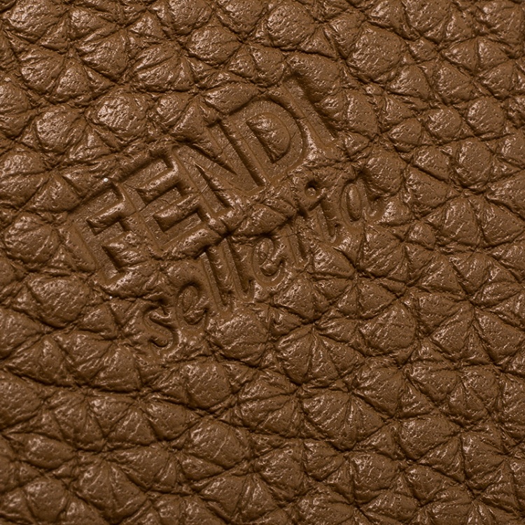 Pre Owned Fendi Brown Leather Mini Peekaboo Clutch