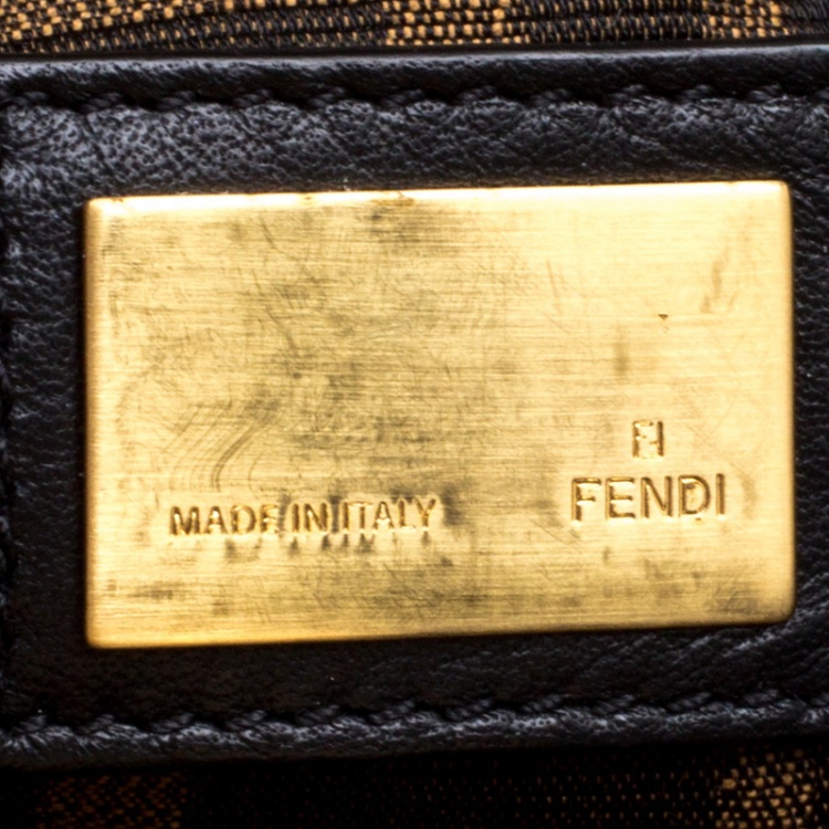 Pre Owned Fendi Purple Leather Large Peekaboo Top Handle Bag