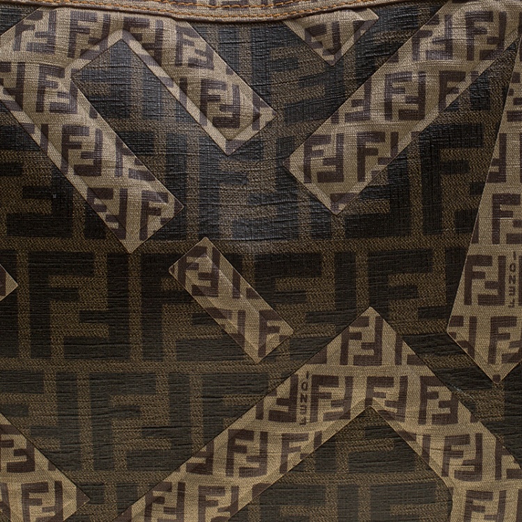 Pre Owned Fendi Tobacco Zucchino and Zucca Coated Canvas Shopper Tote