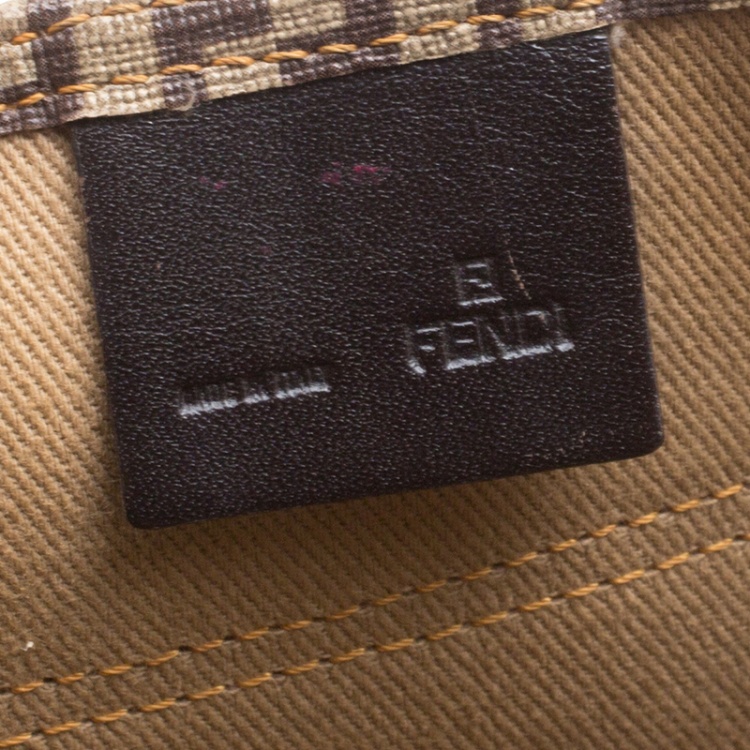 Pre Owned Fendi Tobacco Zucchino and Zucca Coated Canvas Shopper Tote