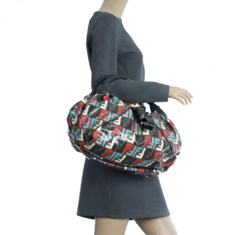 Pre Owned Fendi Multicolor Coated Canvas Spy Bag