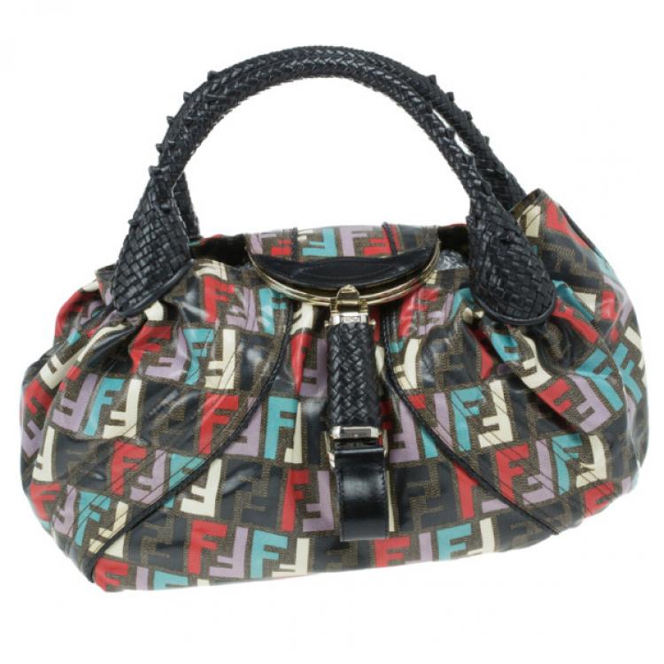 Pre Owned Fendi Multicolor Coated Canvas Spy Bag