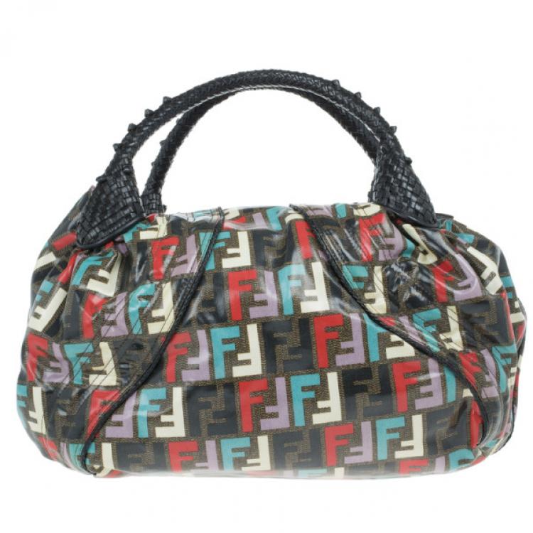 Pre Owned Fendi Multicolor Coated Canvas Spy Bag