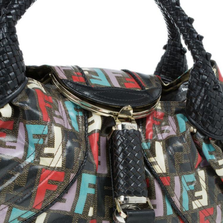 Pre Owned Fendi Multicolor Coated Canvas Spy Bag