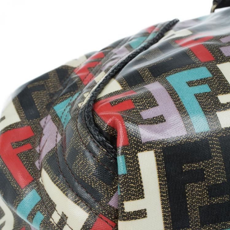Pre Owned Fendi Multicolor Coated Canvas Spy Bag