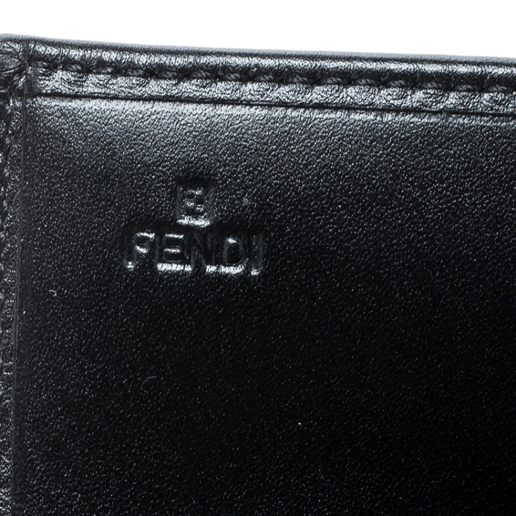 Pre Owned Fendi Black Zucchino Canvas Continental Wallet