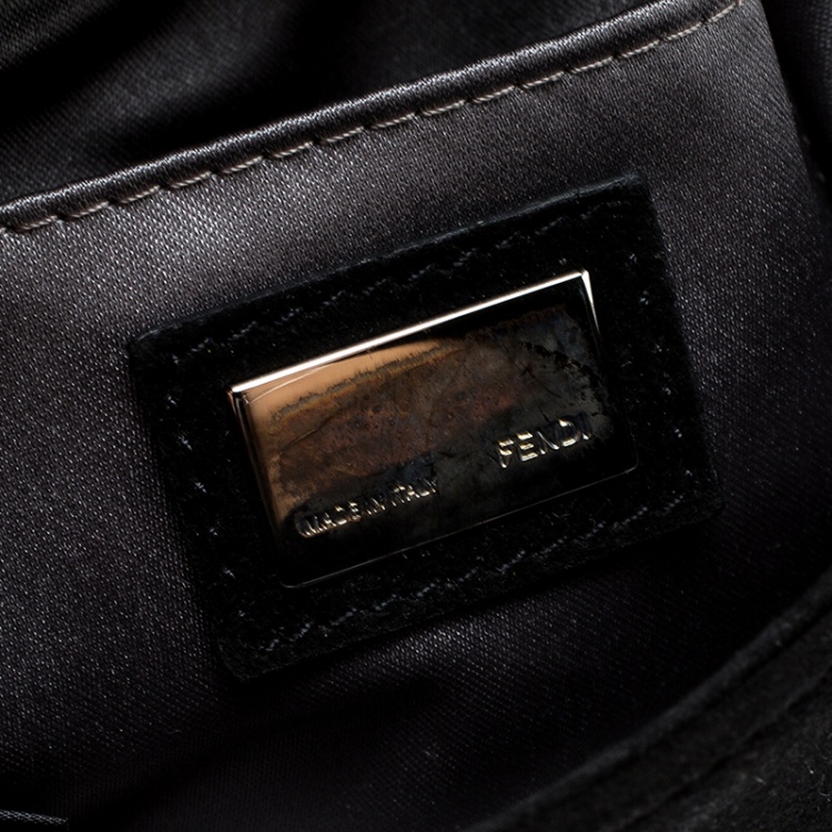 Pre Owned Fendi Black Suede Clutch