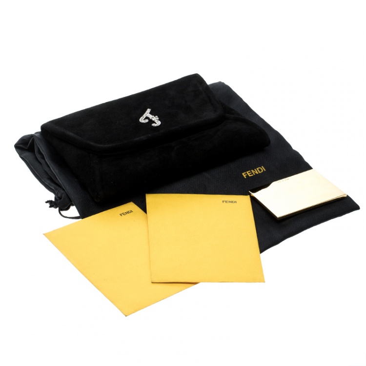 Pre Owned Fendi Black Suede Clutch