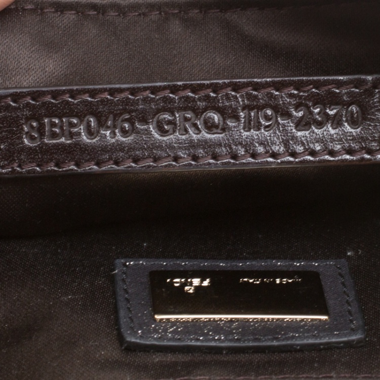 Pre Owned Fendi Metallic Zucca Glitters Baguette Chain Clutch