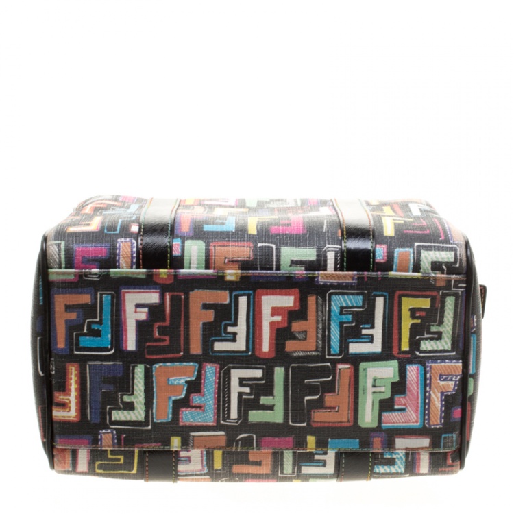 Pre Owned Fendi Multicolor Coated Canvas Forever Bauletto Boston Bag