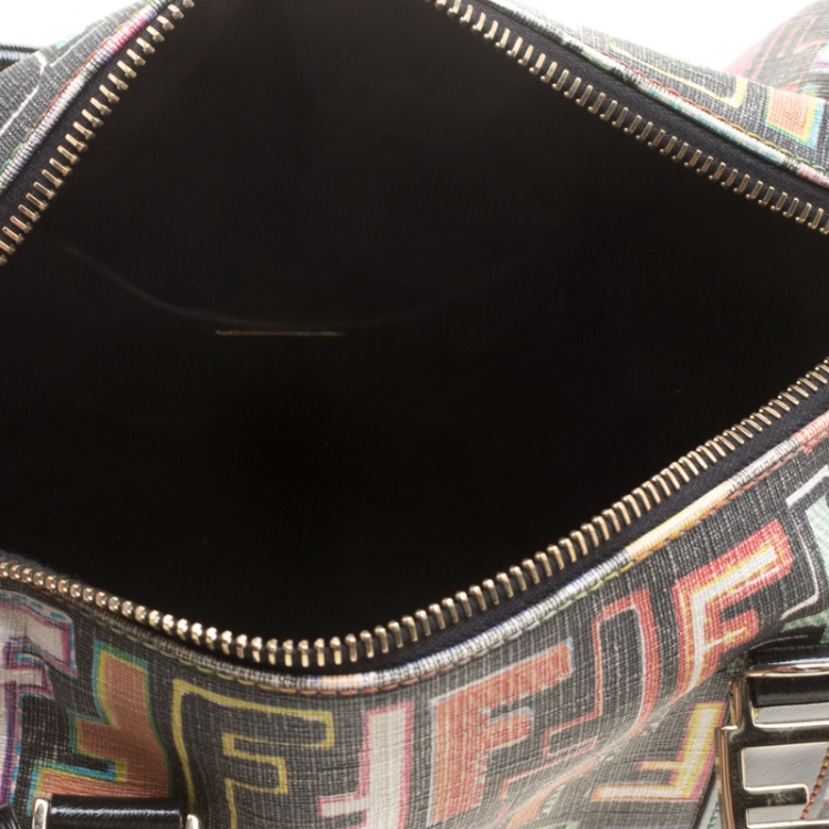 Pre Owned Fendi Multicolor Coated Canvas Forever Bauletto Boston Bag