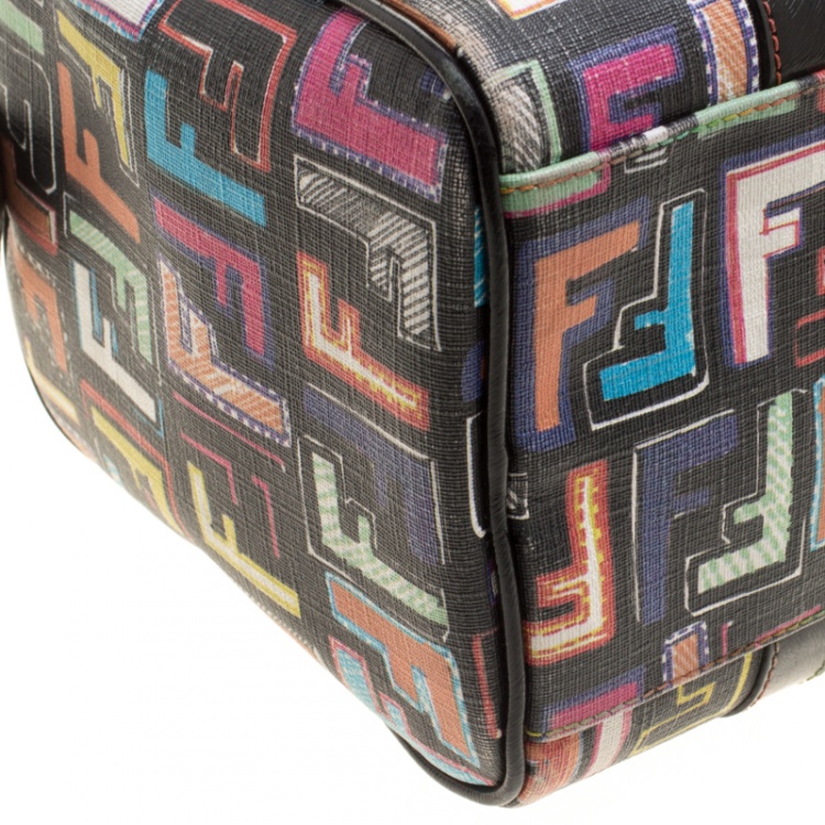 Pre Owned Fendi Multicolor Coated Canvas Forever Bauletto Boston Bag
