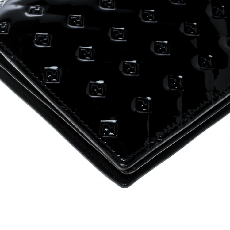 Pre Owned Fendi Black Patent Leather Fendilicious Wallet On Chain