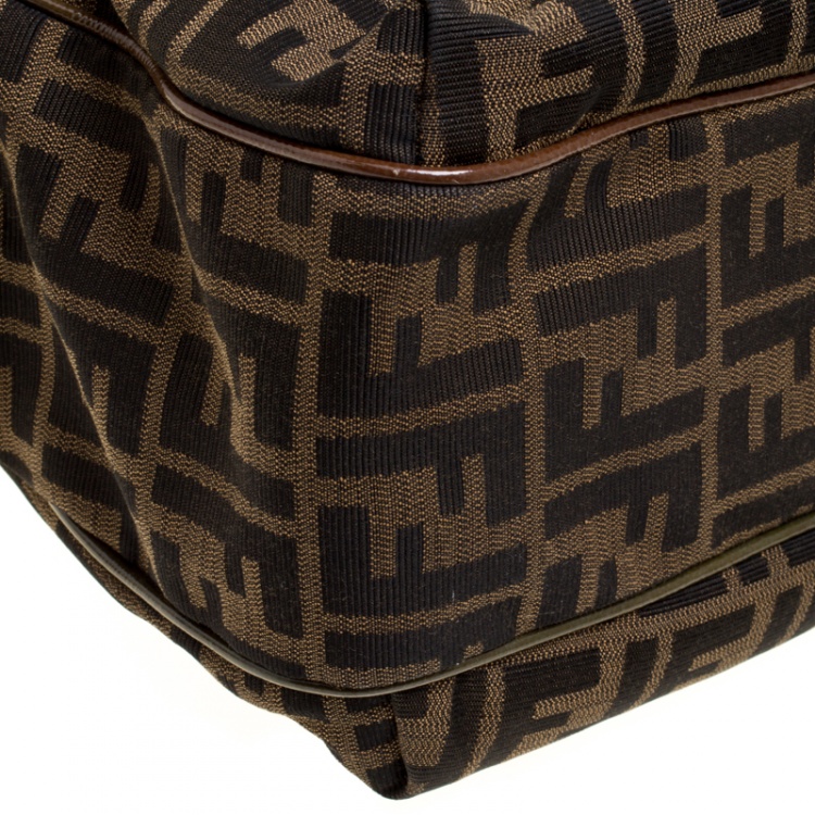 Pre Owned Fendi Tobacco Zucca Canvas and Leather Chef Shopper Tote