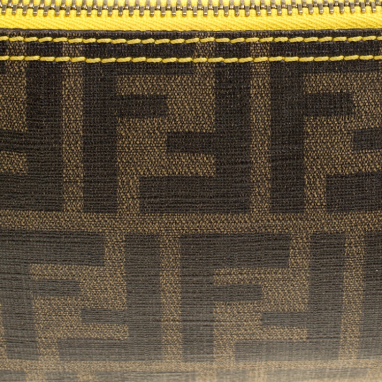 Pre Owned Fendi Tobacco Zucca Coated Canvas Pochette