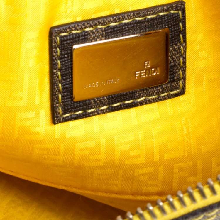 Pre Owned Fendi Tobacco Zucca Coated Canvas Pochette