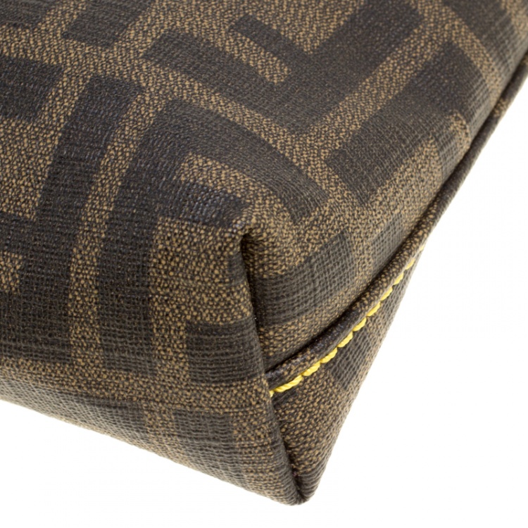 Pre Owned Fendi Tobacco Zucca Coated Canvas Pochette