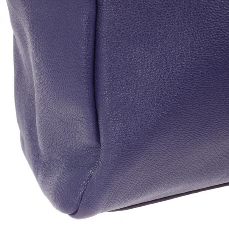 Pre Owned Fendi Purple Leather Mini Peekaboo