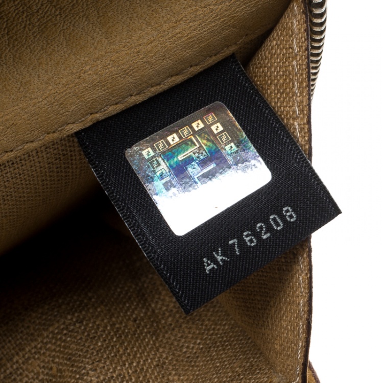 Pre Owned Fendi Tan Selleria Leather Zip Around Wallet