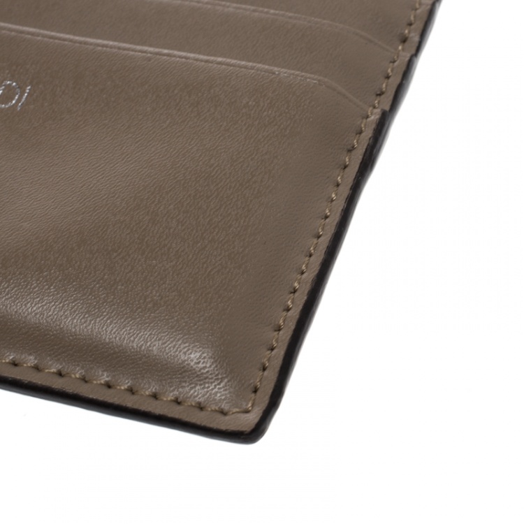 Pre Owned Fendi Beige Leather 6CC Card Holder