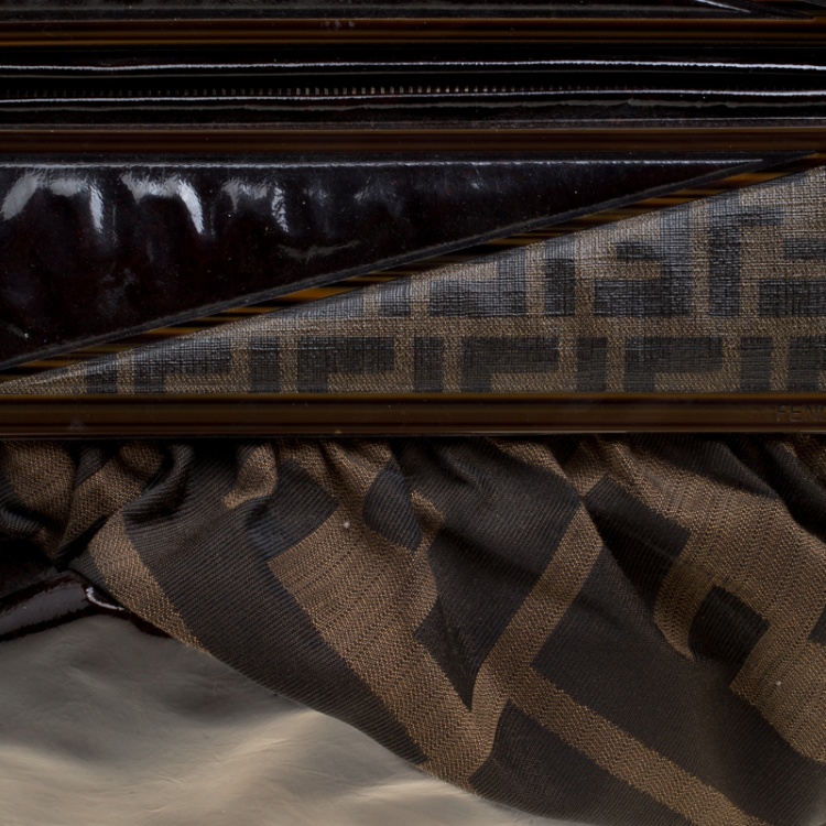 Pre Owned Fendi Tobacco Zucca Canvas and Coated Fabric To You Convertible Clutch Bag