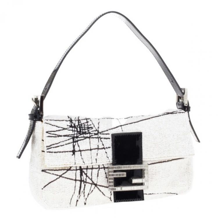 black and white fendi bag