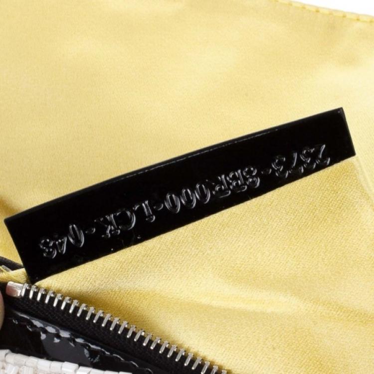 Pre Owned Fendi Black and White Beaded Limited Edition Baguette