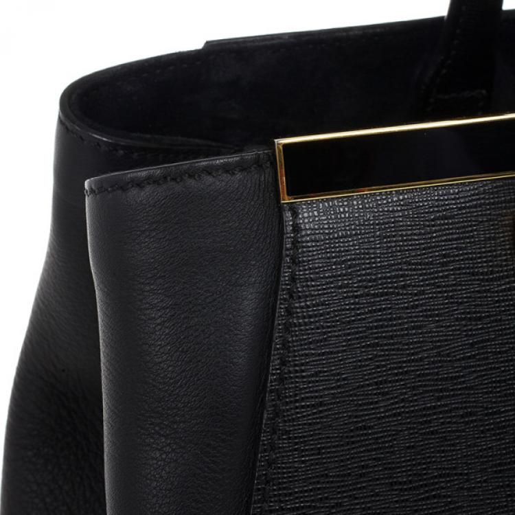 Pre Owned Fendi Black Leather 2Jours Tote