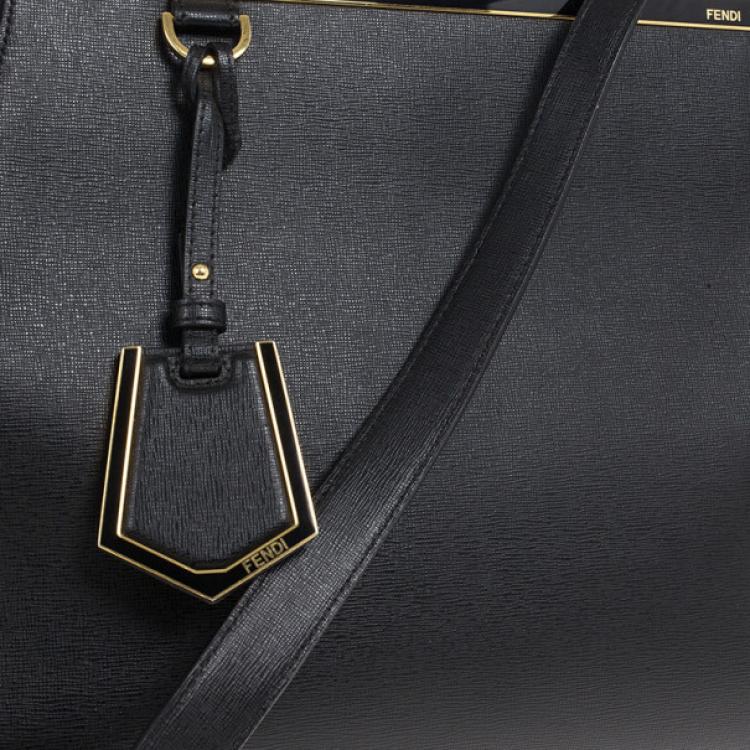 Pre Owned Fendi Black Leather 2Jours Tote