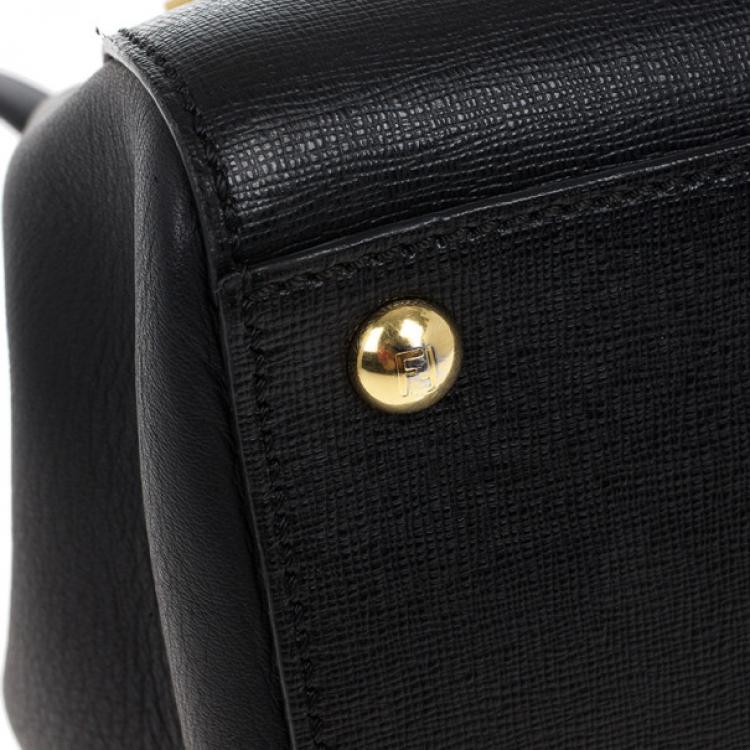Pre Owned Fendi Black Leather 2Jours Tote