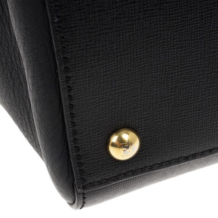 Pre Owned Fendi Black Leather 2Jours Tote